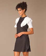 New Womens 6 NWT Designer Dress See by Chloe Black White 42 Ruffles Short Flare  - £387.76 GBP