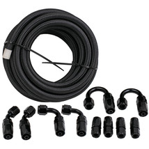 6AN 20FT Fuel Line Hose Kits Nylon Stainless Steel Braided Oil Hose Fitting -AN6 - £39.27 GBP