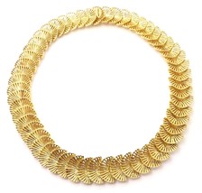 Rare! Authentic Vintage Tiffany &amp; Co 18k Yellow Gold Fan Shell Link Necklace - £16,513.47 GBP