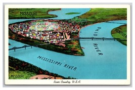 Aerial View Cairo Illinois IL River Country USA UNP Chrome Postcard N25 - $2.92