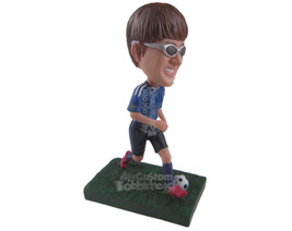 Custom Bobblehead Male Soccer Player Running With The Ball Between Feet - Sports - £69.69 GBP