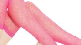 Coquette 1735 Fishnet Thigh High Stockings One Size Fits Most White &amp; Ne... - £6.99 GBP