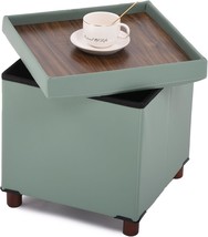 Storage Ottoman, Ottoman With Storage For Living Room Square Ottoman With Tray - £58.32 GBP