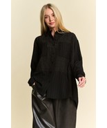 Davi &amp; Dani Crinkled Jacquard Button Down Shirt - $80.80 CAD