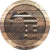 Corrugated Giraffe on Wood Novelty Metal Mini Circle Magnet CM-1054 - £10.00 GBP