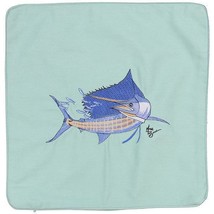 Embroidered Cushion Pillow Cover Marine Art Sailfish  Outdoor Marine Canvas - £28.37 GBP