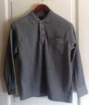 NWOT Linsheng New Image L 48-50 Gray Cotton Blend Polo Shirt  Plaid Deta... - $58.41