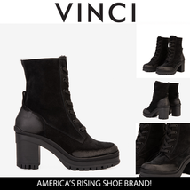 The Elera Black Leather Block Heel Women Boot image 9