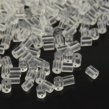 100 Rubber Earring Backs Ear Nuts Clear Findings 3mm Safety Stoppers BULK - $5.74