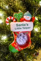 Hallmark Santa&#39;s Little Yelper Stocking Photo Holder Dog REPAINT UNDATED - $12.17