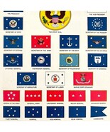 Emblems Flags Of The United States 1940s Lithograph Print History Art DWT7 - $735.75 MXN