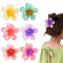 Large Flower Claw Clips for Women Girls 6Pcs Plumeria Hair Claw Clips for Thin H - £14.18 GBP