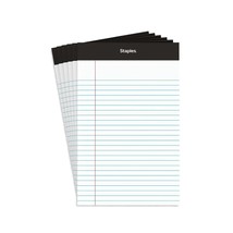 Staples Notepads 5&quot; x 8&quot; Narrow White 100 Sheets/Pad 6 Pads/Pack (13770)... - £19.65 GBP