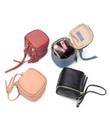 Genuine Leather Lipstick Purses Makeup Bucket Cases Bags Organizer With ... - £14.37 GBP