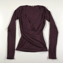 Wilfred Free Aritzia Shirt Womens Extra Small Purple Rayon Layered Cross Front - £14.90 GBP