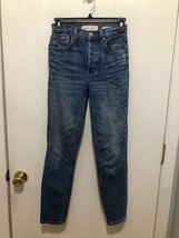 Denim Forum Button Fly Jeans The Yoko High Rise Slim SZ 24X27 Organic Co... - $25.73