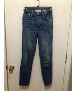 Denim Forum Button Fly Jeans The Yoko High Rise Slim SZ 24X27 Organic Co... - $35.03 CAD