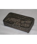 Antique Silverplate Dresser Box &quot;A Friend Of The Fair Sex&quot; Engraved Rock... - $628.90 MXN