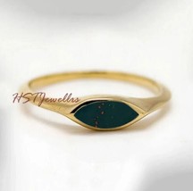Bloodstone Ring, Gold Minimalist Ring, Sterling Silver, Dainty Gold Ring Jewelry - £49.62 GBP