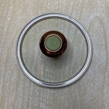 PAULA DEEN - 6 1/4&quot; Replacement Glass Lid w/ Green &amp; Copper Knob - $5.00