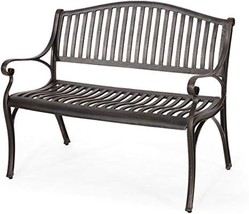 Christopher Knight Home Camille Outdoor Traditional Cast Aluminum Bench, Bronze - £209.90 GBP