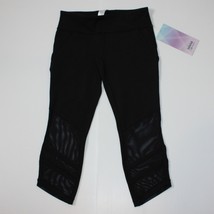 Ivivva by Lululemon Girl&#39;s Black Mesh With Grace Crop Leggings Pants size 12 NWT - £47.89 GBP