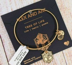 ALEX and ANI Tree of Life Bracelet with Charms Gold family bracelet NWT - £14.65 GBP