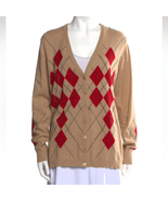 ESCADA Argyle Wool Cashmere Blend Cardigan Luxury Sweater 42 Euro, Large... - €162,17 EUR