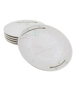 Set Of 6 Yukino Hana Snowflakes Melamine Appetizer Dessert Salad Round P... - $64.26 CAD