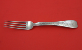 Lap Over Edge Acid Etched By Tiffany Sterling Regular Fork w/ flowers 7&quot; - £301.80 GBP