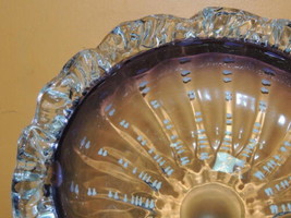 Glass Ruffled / Crimped Edge Bowl Purple &amp; White 9&quot; poss Stevens Williams Antiqu - £53.88 GBP