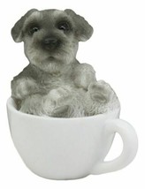 Realistic Mini Adorable Schnauzer Teacup Statue 3&quot;H Pet Pal Dog Breed Figurine - £15.27 GBP
