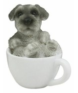 Realistic Mini Adorable Schnauzer Teacup Statue 3&quot;H Pet Pal Dog Breed Fi... - $18.99