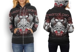 Primal Fear When Death Comes Knocking   Womens Graphic Zipper Hooded Hoodie - £27.87 GBP+