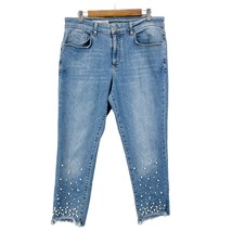 Pilcro And The Letterpress Size 14 Hyphen Pearl Womens Jeans Beaded Fray Crop  - £30.91 GBP