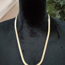 Womens Modern Fashion Elegant Chunky Gold Tone Chain Collar Necklace - £21.58 GBP