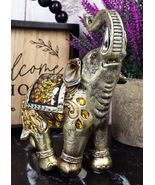 Ebros Bejeweled Mosaic Right Facing Feng Shui Elephant With Trunk Up Sta... - $34.82 CAD