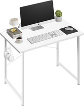 Yssoa Computer Desk Home Office Work Study Writing Modern Simple, Basic White - $77.99