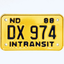 1988 United States North Dakota INTRANSIT Special License Plate DX 974 - £14.91 GBP