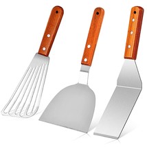 Stainless Steel Fish Spatula Turner Set Of 3, Metal Spatula Slotted Turner With  - £19.17 GBP