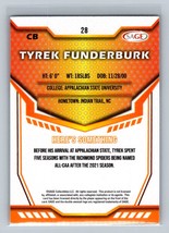 Tyrek Funderburk #28 2024 SAGE HIT Low Series Appalachian State Mountaineers - £1.57 GBP