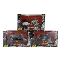 Lot of 3 Harley Davidson 1:18 Maisto DieCast Motorcycles Display Figures... - £22.76 GBP