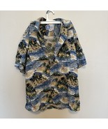 RJC Shirt Mens Short Sleeve Hawaiian Button Up Boats Fish Trees USA XL - $305.36 MXN