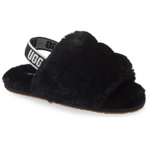 UGG Toddlers Slingback Sandals Fluff Yeah Slide Size US 11 Black Fur - £32.64 GBP