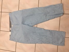 New Crow &amp; Ivy Blue White Stripes Seersucker Cotton Pants Size 14 - £26.13 GBP