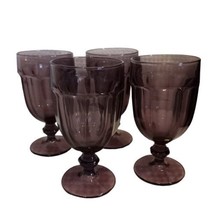 Vintage Set of 4 Libbey Purple Gibraltar DURATUFF USA 16oz Amethyst Goblets  - £33.59 GBP