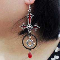 Original Dark Gothic sunlight red drops of oil and watercross pentagram  - £14.38 GBP