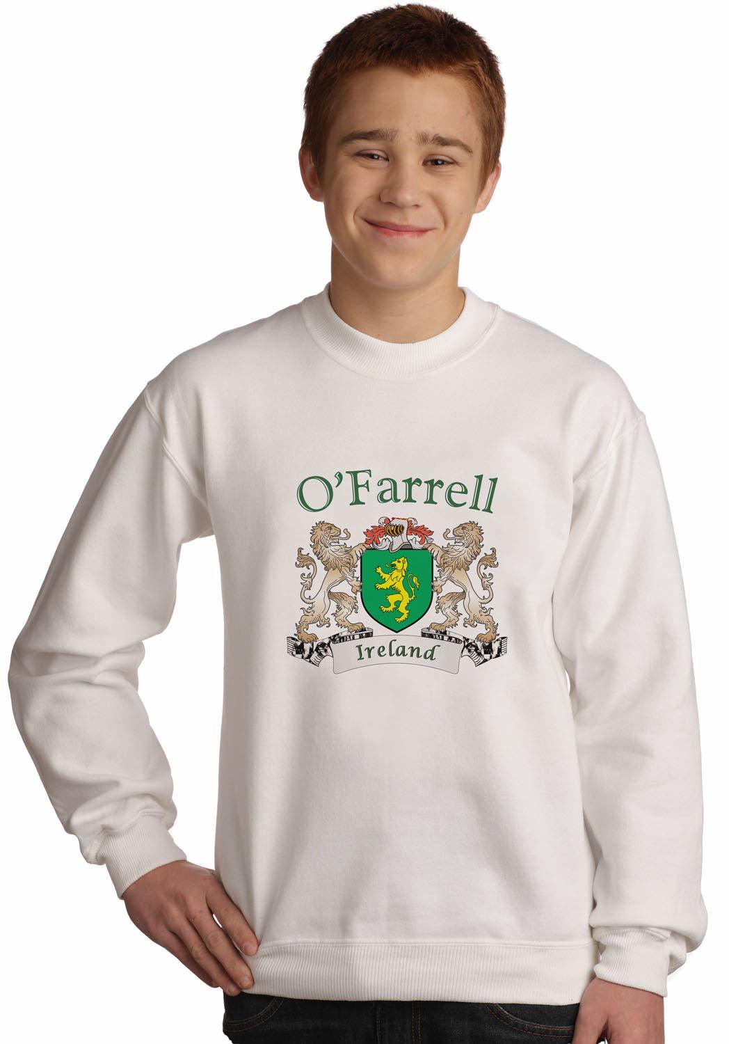 O&#39;Farrell Irish coat of arms Sweatshirt in White - $29.35