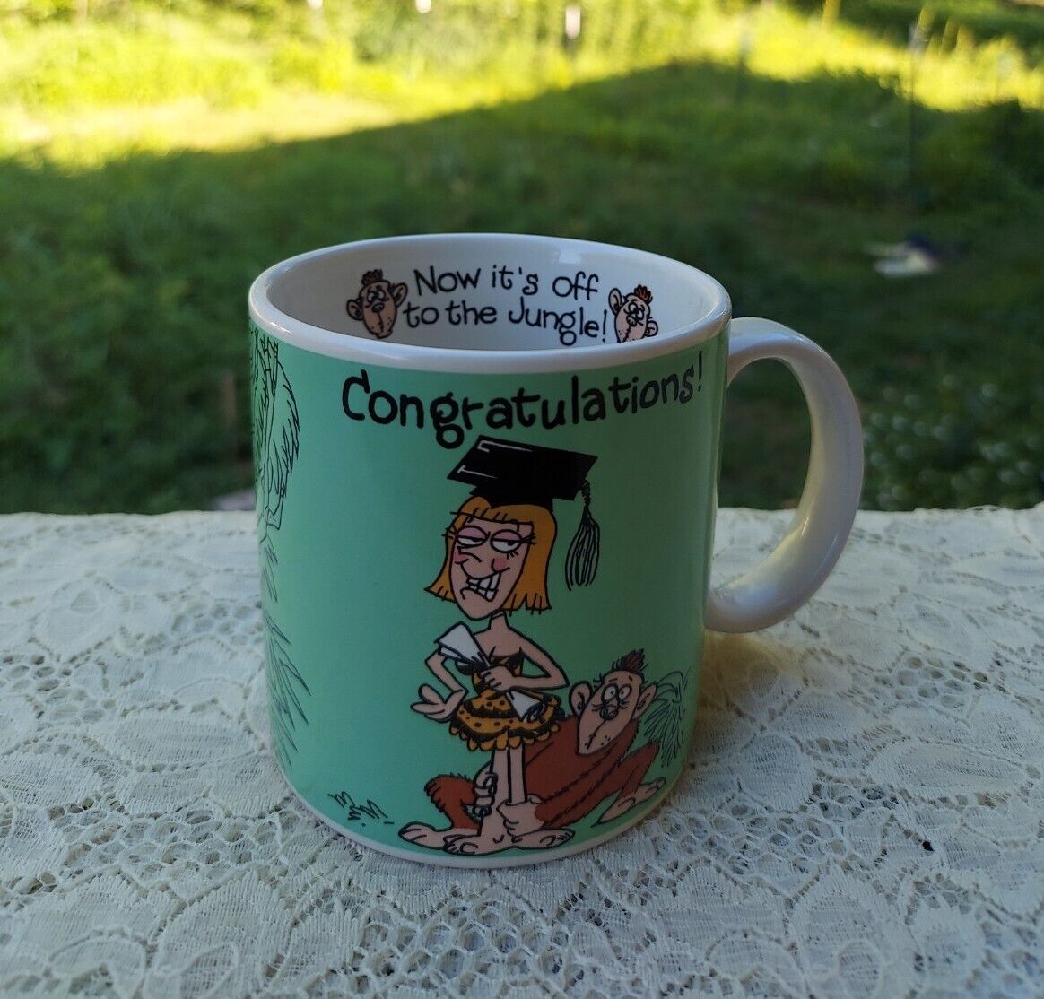 Primary image for Vintage Graduation Congratulations Mug applause Now it's off to the Jungle