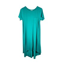 LulaRoe Teal Women&#39;s Carly TShirt Dress Short Sleeve Size XS Front Pocket - $16.54